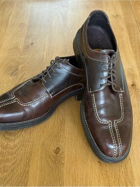 Cole Haan Men's Dark Brown Leather Lace-Up Oxfords